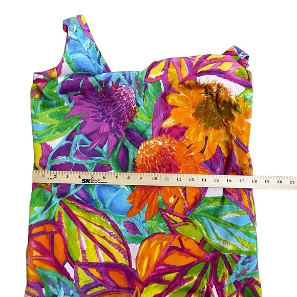 Lauren Ralph Lauren Drop Waist Sleeveless DBL Vneck Flowy Floral Dress Size 4 - Picture 6 of 14